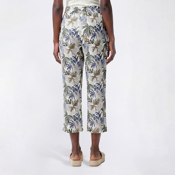 Womens da-sh Linen Tropical Leaf Capris