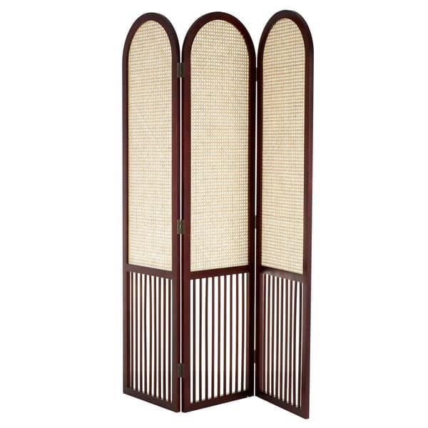 9th & Pike&#40;R&#41; Farmhouse Dark Brown Wood Room Divider Screen