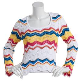 Juniors Poof! Lana Crochet Pullover Sweater