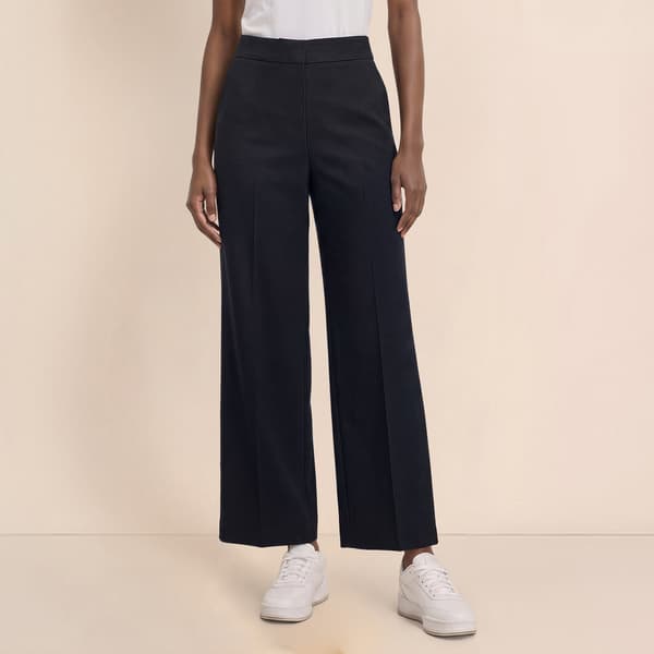 Womens Nicole Miller Elastic Waist Pleated Solid Pants - image 
