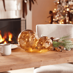 Melrose LED Brown Pinecone Globe - Set of 2