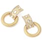 Steve Madden Gold Stone Ring Doorknocker Earrings - image 2