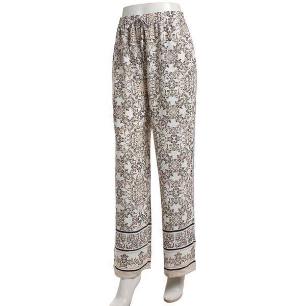 Juniors A. Byer Border Print Pull On Wide Leg Pants