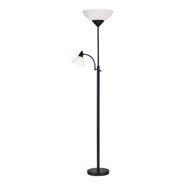 HomeRoots 71 Two Light Torchiere Floor Lamp With White Acrylic - image 