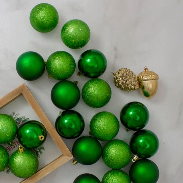 Northlight Seasonal 24ct. 60mm Green Christmas Ball Ornaments