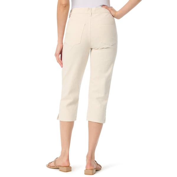 Womens Gloria Vanderbilt Amanda Stripe Split Hem Capris