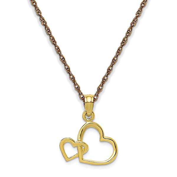 Gold Classics&#40;tm&#41; 10kt. Yellow Gold Intertwined Heart Pendant - image 