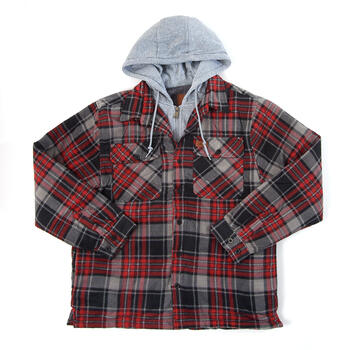 Mens Mountain Ridge® Plaid Polar Fleece Jacket - Red/Black - Boscov's