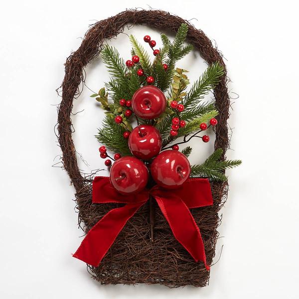 Apple Pine Wall Basket - image 