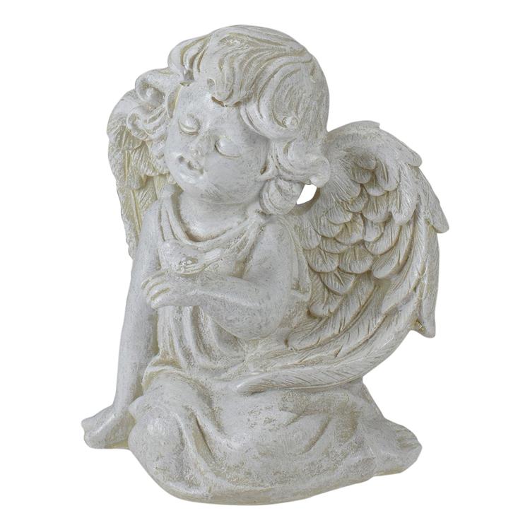 Northlight Seasonal 6.5in. Sitting Cherub Angel with Bird