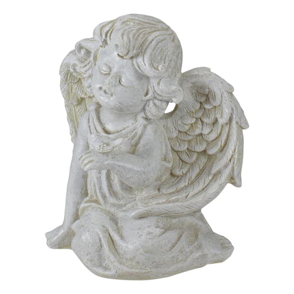 Northlight Seasonal 6.5in. Sitting Cherub Angel with Bird