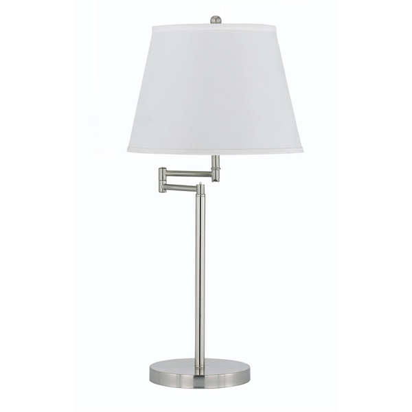 HomeRoots 28in. Nickel Metal Table Lamp with Empire Shade