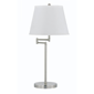 HomeRoots 28in. Nickel Metal Table Lamp with Empire Shade - image 1