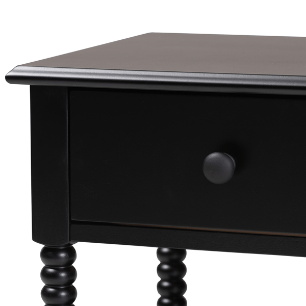 Baxton Studio Braith Farmhouse Black Wood 1-Drawer Nightstand
