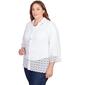 Plus Size Ruby Rd. By The Sea 3/4 Sleeve Lace Button Down Blouse - image 3