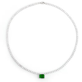 Gianni Argento Silver/Lab Emerald Statement Necklace