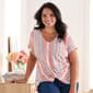 Plus Size Almost Famous Short Cuff Sleeve V-Neck Twist Hem Top - image 1