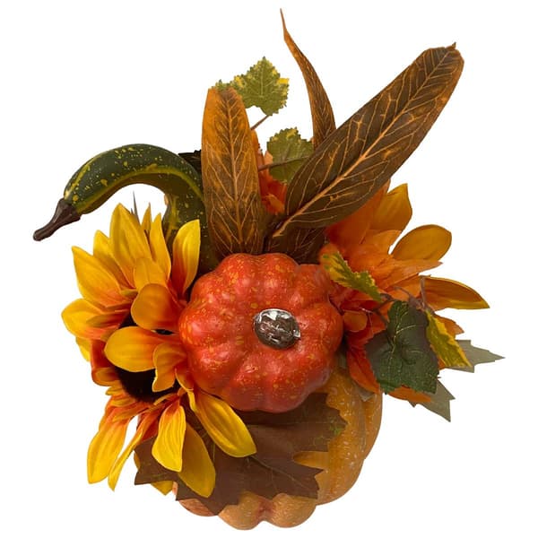 Northlight Seasonal 14.75in. Sunflower Pumpkin Thanksgiving Décor