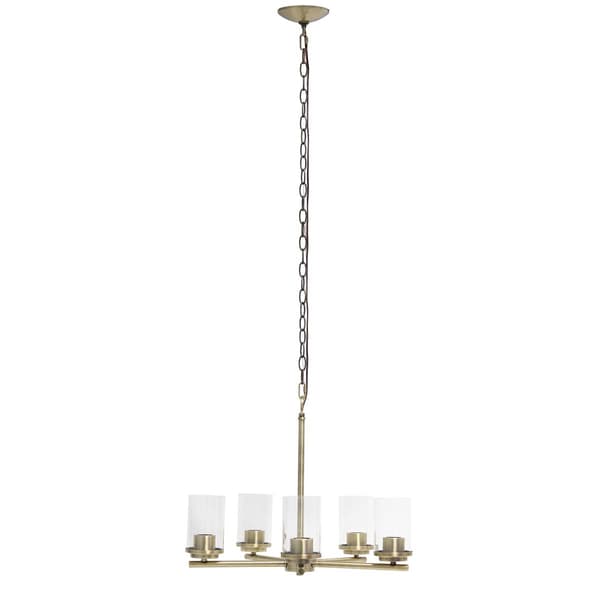 Lalia Home 5-Light Classic Clear Glass/Metal Hanging Chandelier