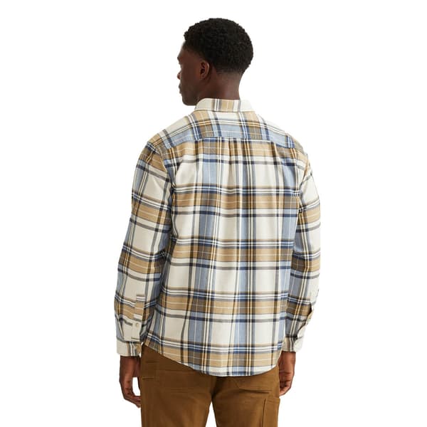 Mens Eddie Bauer Long Sleeve Flannel Shirt - Cream Heather