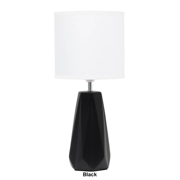 Simple Designs Ceramic Prism Base Table Lamp