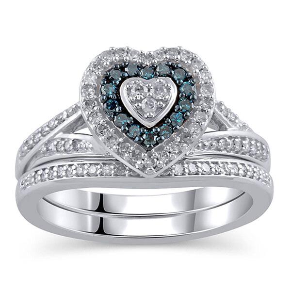 LoveBlooms&#40;tm&#41;  Sterling Silver Heart Bridal Set - image 