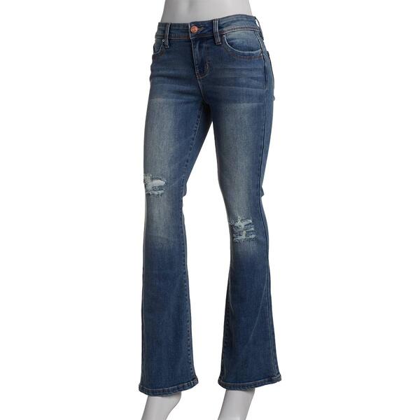 Juniors YMI&#40;R&#41; Torn & Tinted Bootcut Jeans - image 