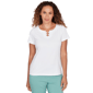 Womens Heart''s of Palm Fresh Start Solid Short Sleeve Beaded Nec - image 1
