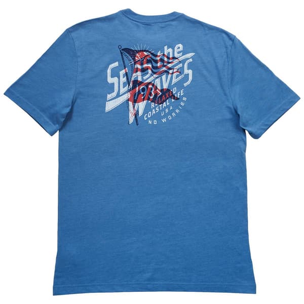 Mens IZOD&#174; Waving Flag Short Sleeve Tee - Riviera Blue