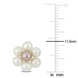 Gemstone Classics™ White & Pink Pearl Flower Stud Earrings