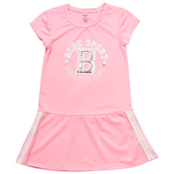Girls &#40;7-16&#41; Bebe Short Sleeve Solid Athletic Club Pique Dress