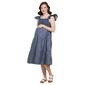 Womens Times Two Flutter Sleeve Chambray Layered Maternity Dress - image 1