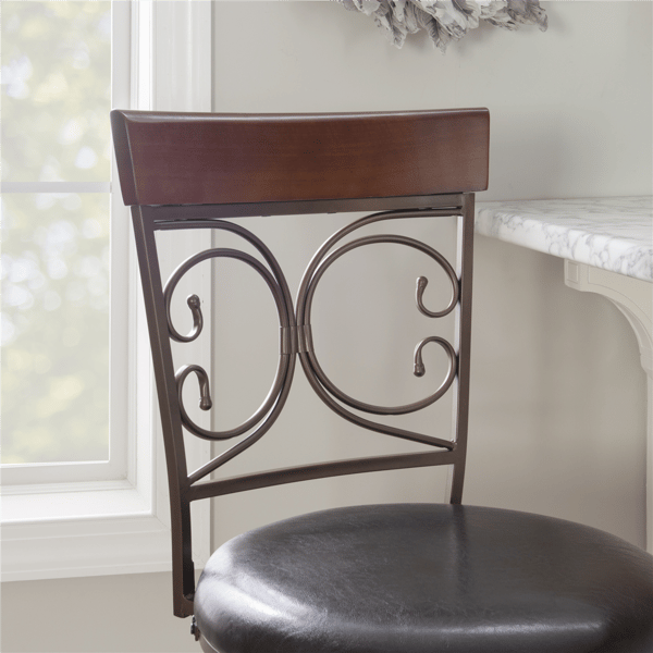 Linon Home Decor Bria Dark Bronze Big & Tall Barstool