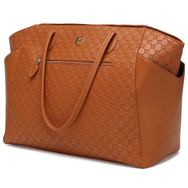 ELLE Compass Vegan Leather Monogram Weekender Tote Bag - image 