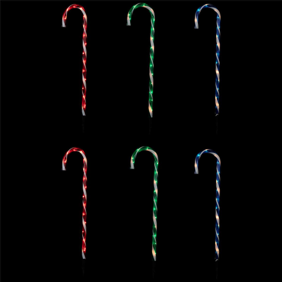 Northlight Candy Cane Christmas Pathway Markers - Set of 6