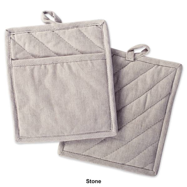 DII® Solid Chambray Pot Holders - Set of 2