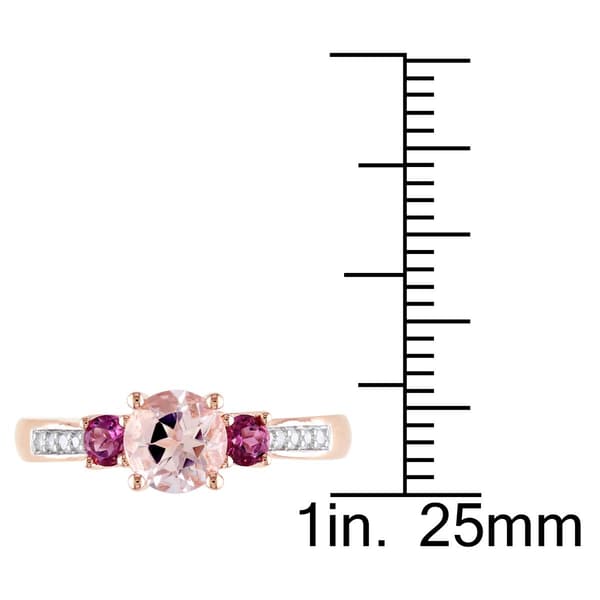 Gemstone Classics&#8482; 10kt. Rose Gold 3-Stone Ring