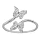 Marsala Sterling Silver CZ Butterfly Bypass Ring - image 2