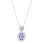 10kt. White Gold Round Tanzanite Pendant - image 1