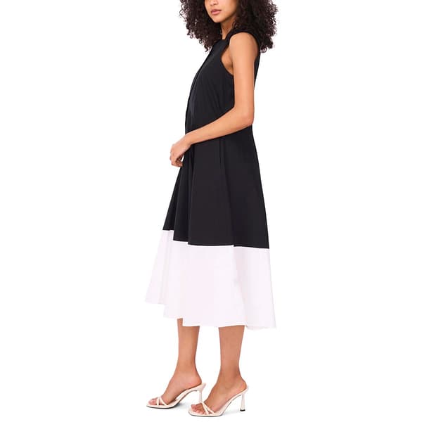 Womens MSK Sleeveless Color Block Fit & Flare Dress