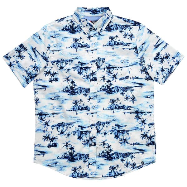 Mens Chaps Tropical Island Americana Button Down Shirt - Sea Salt - image 