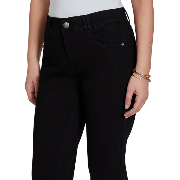 Petite Ruby Rd. Key Items Jet Black Slim Straight Jeans