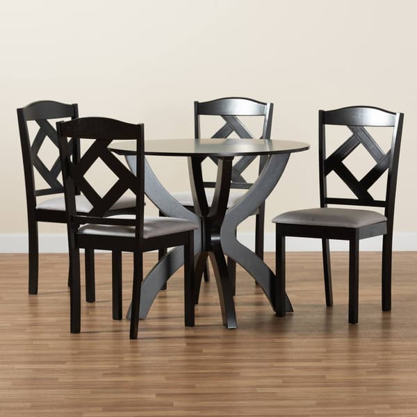 Baxton Studio Nesa Modern Dark Brown Wood 5pc. Dining Set