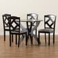Baxton Studio Nesa Modern Dark Brown Wood 5pc. Dining Set - image 9