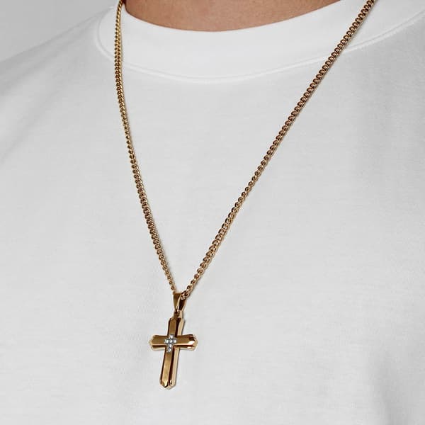 Mens Gentlemen''s Classics™ .10ctw Lab-Grown Diamond Cross Pendant