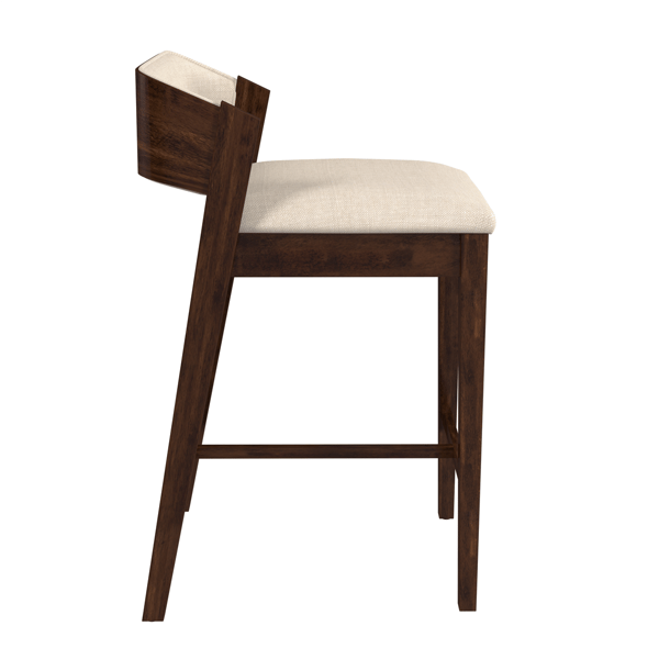 HH2 Home Dresden Walnut Fabric Counter Height Stool
