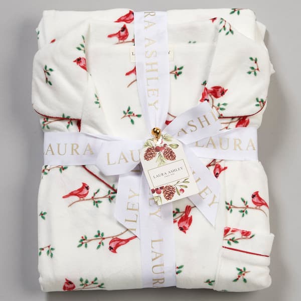 Womens Laura Ashley&#174; Winter Cardinal Velvet Fleece Pajama Set