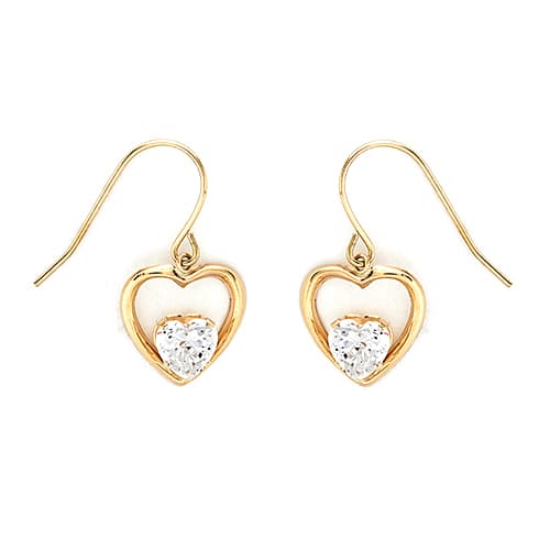 10kt. Yellow Gold Open Heart Earrings - image 
