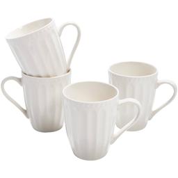 Famous Brand Set of 4 12oz. Ceramic Mugs with Fluted Design