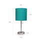 LimeLights Stick Lamp w/USB Port & Teal Fabric Shade-Set of 2 - image 5